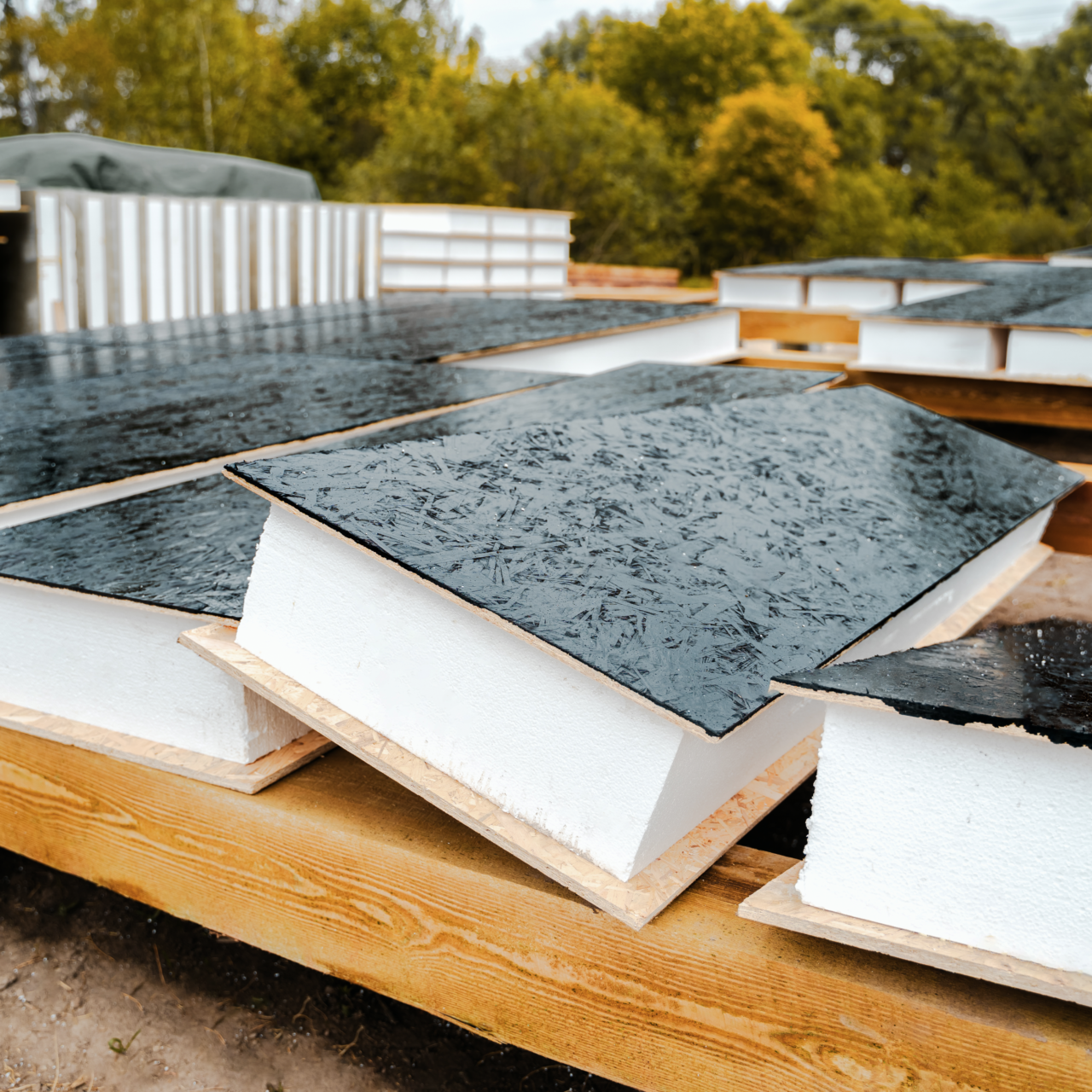 støbeplader på en byggeplads